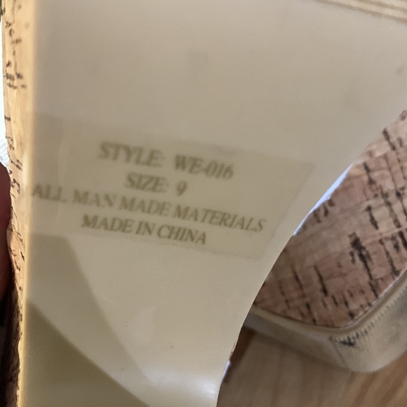 Wet Seal White Canvas Chunky Block Cork Heel Platform Sandals - Picture 12 of 13